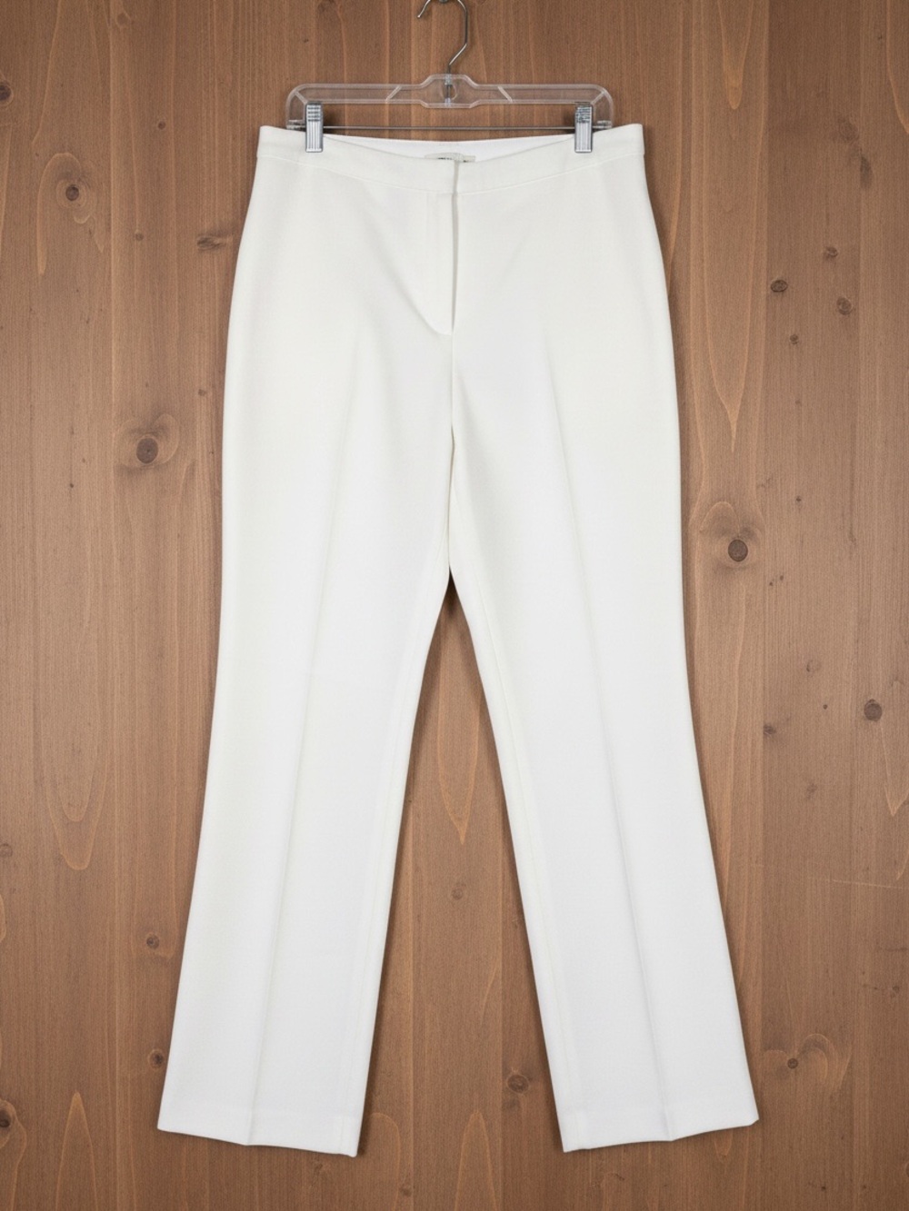VINTAGE LIZ BAKER STRAIGHT LEG LINED PANTS CRISP WHITE SIZE 14 NEW WITHOUT TAGS
